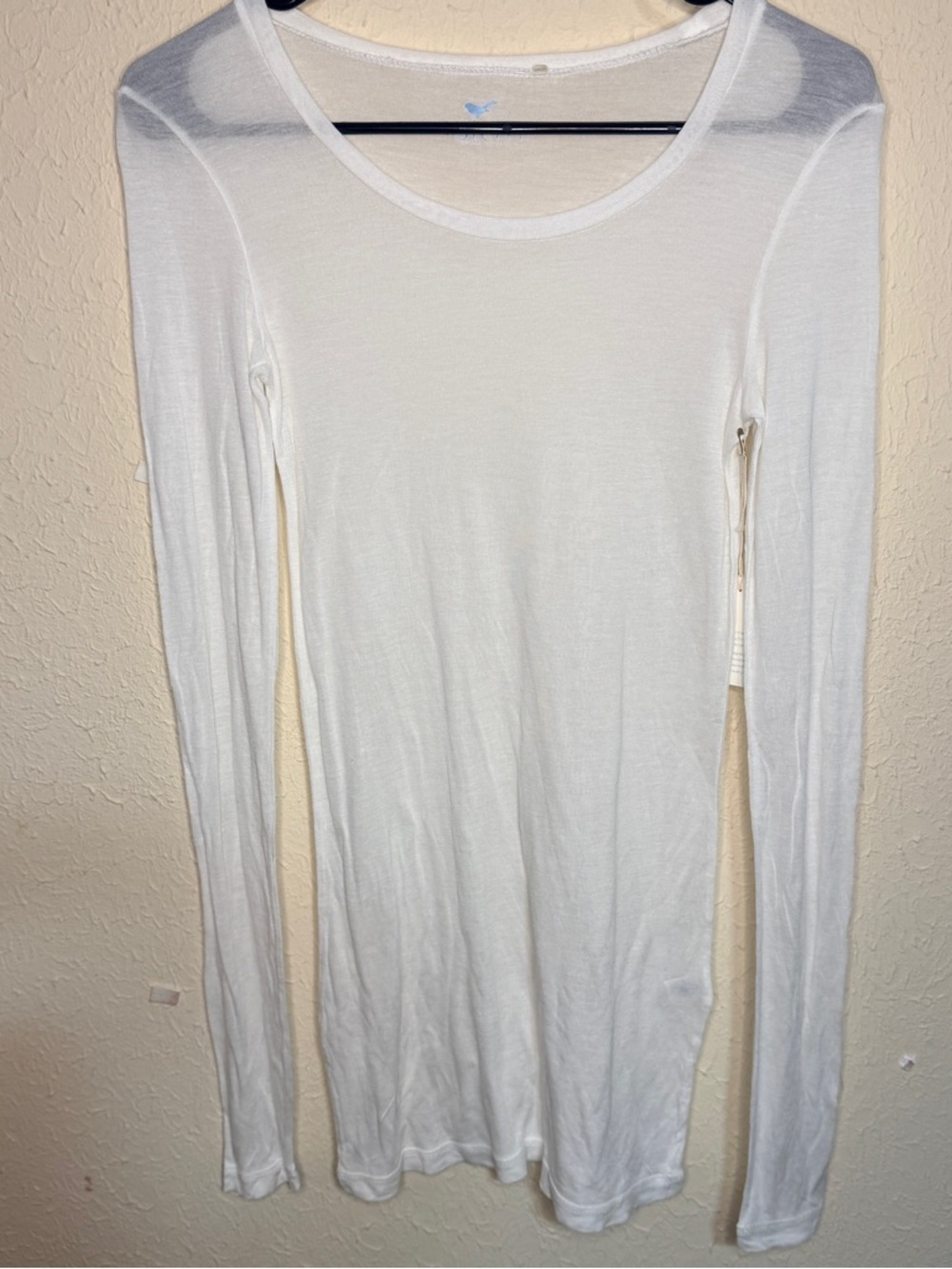 Stem Lightweight Women’s XS White Long-Sleeve Scoop Neck Top High Quality Basic